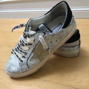 Authentic golden goose sneakers black, white gold